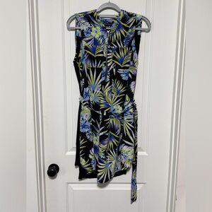 New York & Company Black and Blue Floral Dress